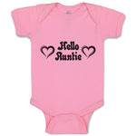 Baby Clothes Hello Auntie with Outline Heart Baby Bodysuits Boy & Girl Cotton