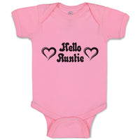 Baby Clothes Hello Auntie with Outline Heart Baby Bodysuits Boy & Girl Cotton