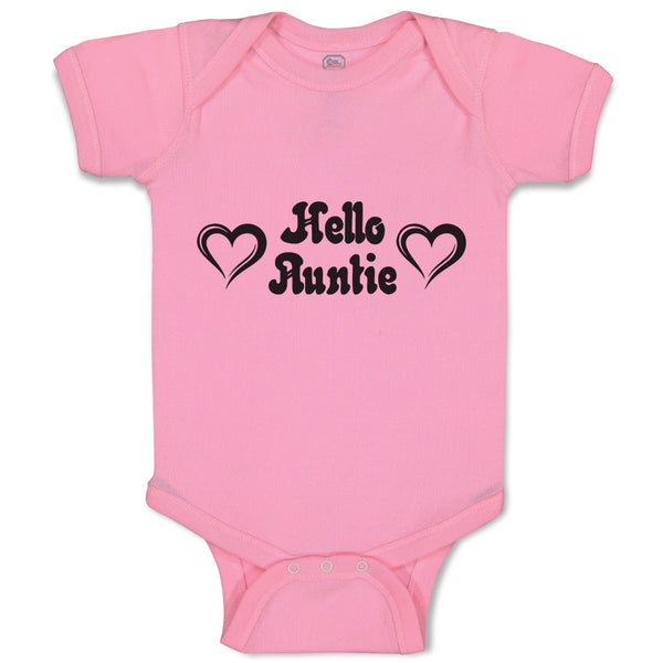 Baby Clothes Hello Auntie with Outline Heart Baby Bodysuits Boy & Girl Cotton