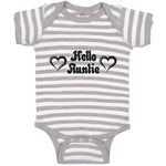 Baby Clothes Hello Auntie with Outline Heart Baby Bodysuits Boy & Girl Cotton