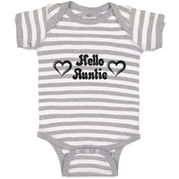 Baby Clothes Hello Auntie with Outline Heart Baby Bodysuits Boy & Girl Cotton