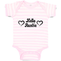 Baby Clothes Hello Auntie with Outline Heart Baby Bodysuits Boy & Girl Cotton