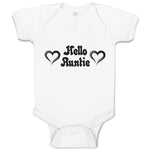 Baby Clothes Hello Auntie with Outline Heart Baby Bodysuits Boy & Girl Cotton