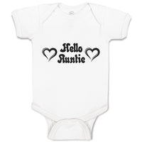 Baby Clothes Hello Auntie with Outline Heart Baby Bodysuits Boy & Girl Cotton