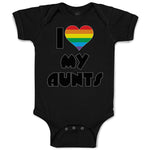 Baby Clothes I Love My Aunts with Colourful Rainbows in Heart Shape Cotton