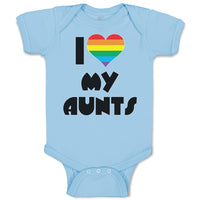 Baby Clothes I Love My Aunts with Colourful Rainbows in Heart Shape Cotton