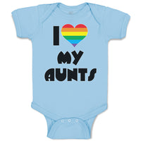 Baby Clothes I Love My Aunts with Colourful Rainbows in Heart Shape Cotton