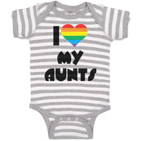 Baby Clothes I Love My Aunts with Colourful Rainbows in Heart Shape Cotton