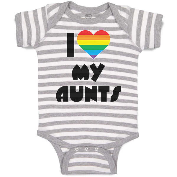 Baby Clothes I Love My Aunts with Colourful Rainbows in Heart Shape Cotton