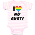 Baby Clothes I Love My Aunts with Colourful Rainbows in Heart Shape Cotton