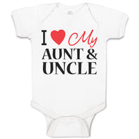 Baby Clothes I Love My Aunts & Uncle with Heart Baby Bodysuits Boy & Girl Cotton