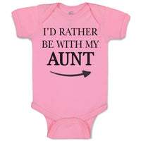 Baby Clothes I'D Rather Be with My Aunt with Direction Arrow Baby Bodysuits