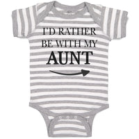 Baby Clothes I'D Rather Be with My Aunt with Direction Arrow Baby Bodysuits