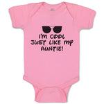 Baby Clothes I'M Cool Just like My Auntie! with Black Sunglass Baby Bodysuits