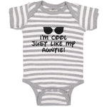 Baby Clothes I'M Cool Just like My Auntie! with Black Sunglass Baby Bodysuits