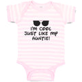 Baby Clothes I'M Cool Just like My Auntie! with Black Sunglass Baby Bodysuits