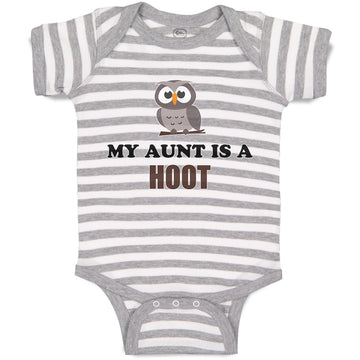 Baby Clothes My Aunt Is A Hoot with Owl Bird Baby Bodysuits Boy & Girl Cotton