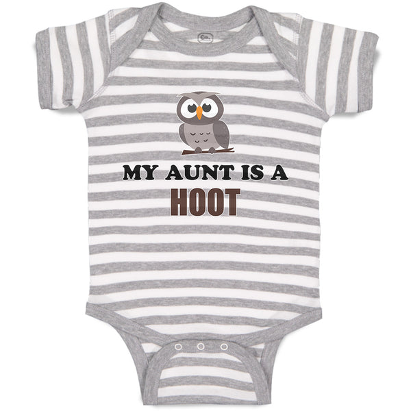 Baby Clothes My Aunt Is A Hoot with Owl Bird Baby Bodysuits Boy & Girl Cotton