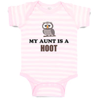 Baby Clothes My Aunt Is A Hoot with Owl Bird Baby Bodysuits Boy & Girl Cotton