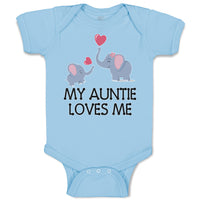 Baby Clothes My Auntie Loves Me! with Cute Elephants Playing Baby Bodysuits