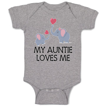 Baby Clothes My Auntie Loves Me! with Cute Elephants Playing Baby Bodysuits