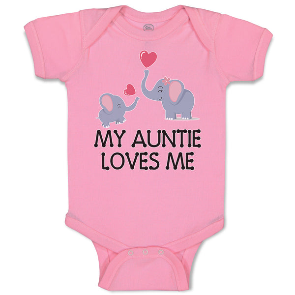 Baby Clothes My Auntie Loves Me! with Cute Elephants Playing Baby Bodysuits