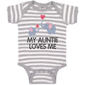 Baby Clothes My Auntie Loves Me! with Cute Elephants Playing Baby Bodysuits