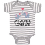 Baby Clothes My Auntie Loves Me! with Cute Elephants Playing Baby Bodysuits