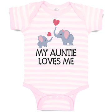 Baby Clothes My Auntie Loves Me! with Cute Elephants Playing Baby Bodysuits
