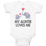 Baby Clothes My Auntie Loves Me! with Cute Elephants Playing Baby Bodysuits