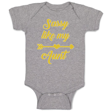 Baby Clothes Sassy like My Aunt with Golden Heart and Arrow Pattern Cotton
