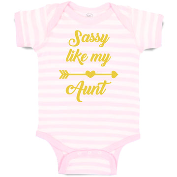 Baby Clothes Sassy like My Aunt with Golden Heart and Arrow Pattern Cotton