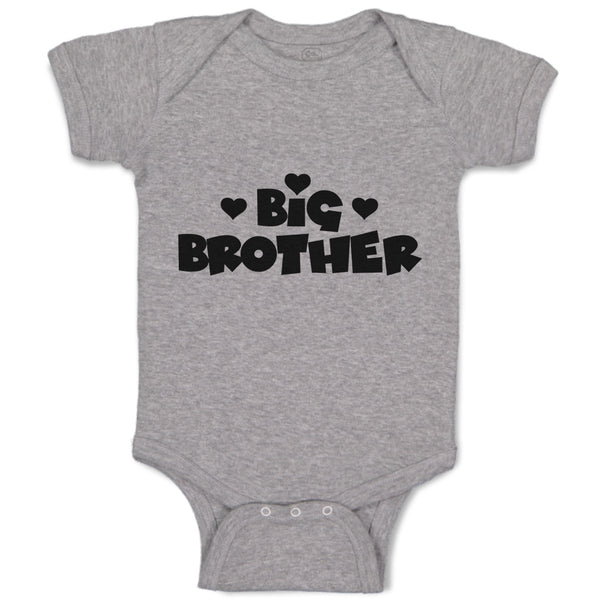 Baby Clothes Big Brother with Cute Little Hearts Baby Bodysuits Cotton