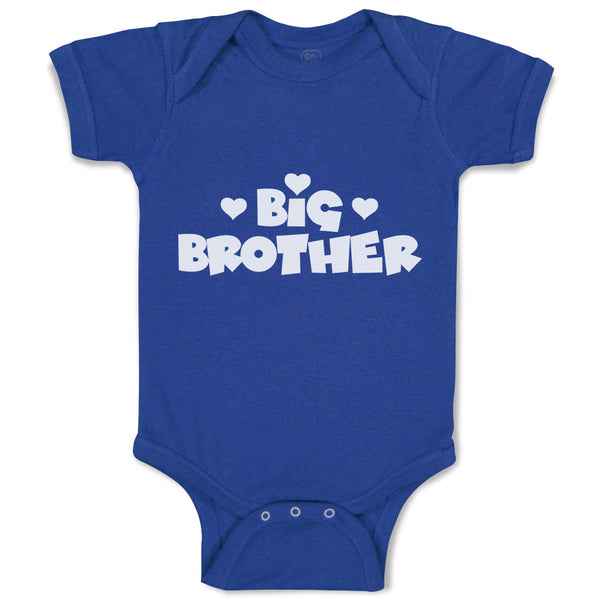 Baby Clothes Big Brother with Cute Little Hearts Baby Bodysuits Cotton