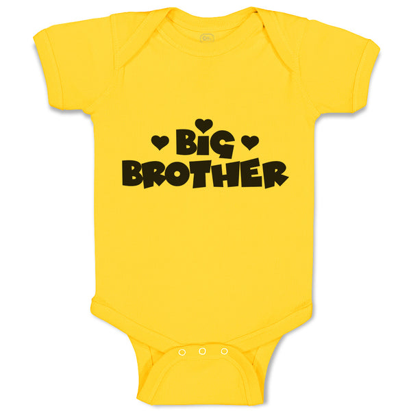 Baby Clothes Big Brother with Cute Little Hearts Baby Bodysuits Cotton