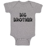 Baby Clothes Big Brother Striped Pattern with Little Silhouette Hearts Cotton