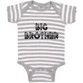 Baby Clothes Big Brother Striped Pattern with Little Silhouette Hearts Cotton