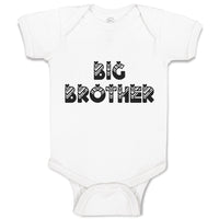 Baby Clothes Big Brother Striped Pattern with Little Silhouette Hearts Cotton