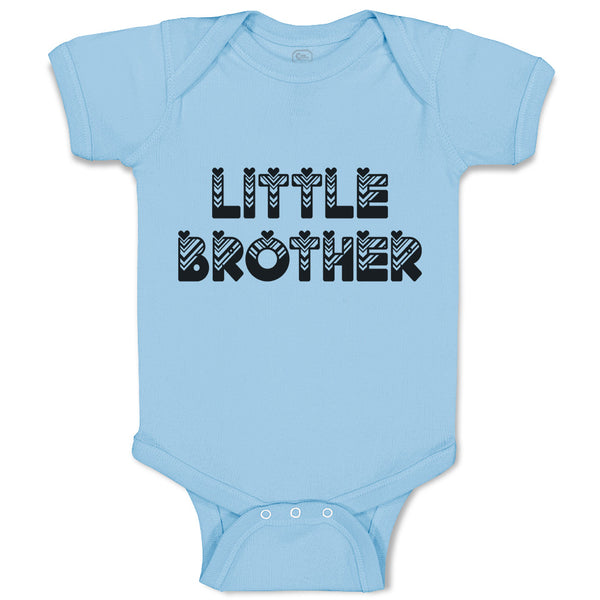 Baby Clothes Little Brother Striped Pattern with Little Silhouette Hearts Cotton