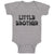 Baby Clothes Little Brother Striped Pattern with Little Silhouette Hearts Cotton