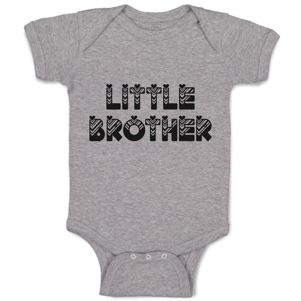 Baby Clothes Little Brother Striped Pattern with Little Silhouette Hearts Cotton