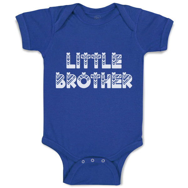 Baby Clothes Little Brother Striped Pattern with Little Silhouette Hearts Cotton