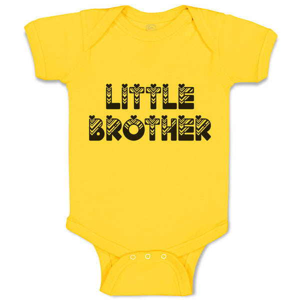 Baby Clothes Little Brother Striped Pattern with Little Silhouette Hearts Cotton