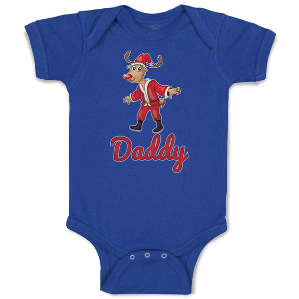 Baby Clothes Daddy and A Deer in An Christmas Santa Claus's Costume with Horns