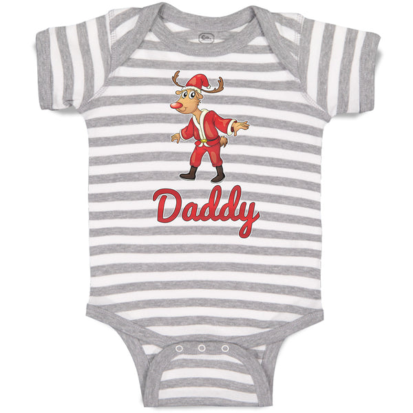 Baby Clothes Daddy and A Deer in An Christmas Santa Claus's Costume with Horns