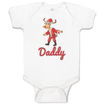 Baby Clothes Daddy and A Deer in An Christmas Santa Claus's Costume with Horns