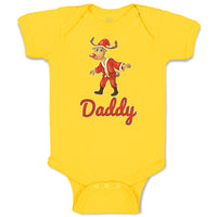 Baby Clothes Daddy and A Deer in An Christmas Santa Claus's Costume with Horns
