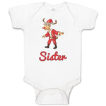 Sister and A Deer in An Christmas Santa Claus's Costume with Horns