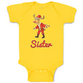 Baby Clothes Sister and A Deer in An Christmas Santa Claus's Costume with Horns