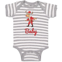 Baby Clothes Baby and A Deer in An Christmas Santa Claus's Costume with Horns